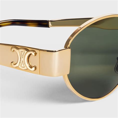 celine triomphe metal sunglasses gold|WOMEN'S LUXURY GOLD METAL FRAME SUNGLASSES.